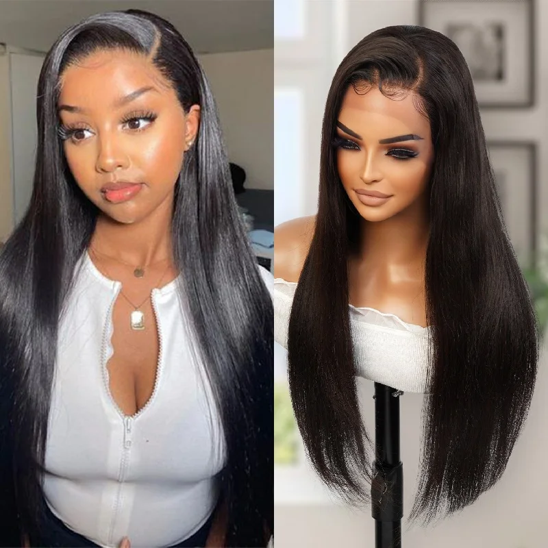 Full - lace wig with a natural - looking hairline for a seamless appearance100% Brazilian Remi Virgin Human Hair 13x4 HD Lace Frontal Wig Straight 22"