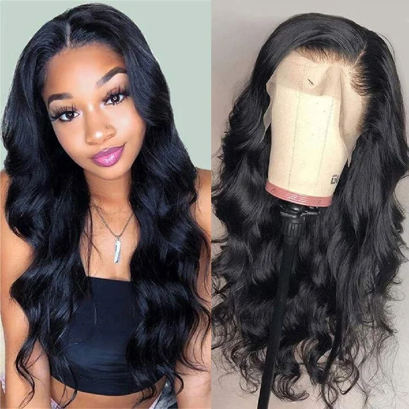 Lace wig with a middle - part for a classic and elegant style【13*4 HD Lace Frontal Wig】Likablewig Untetectable Lace 16-40inch 200%&250% density 13*4 HD/Transparent Lace Wig Body Wave Customize 3 Days