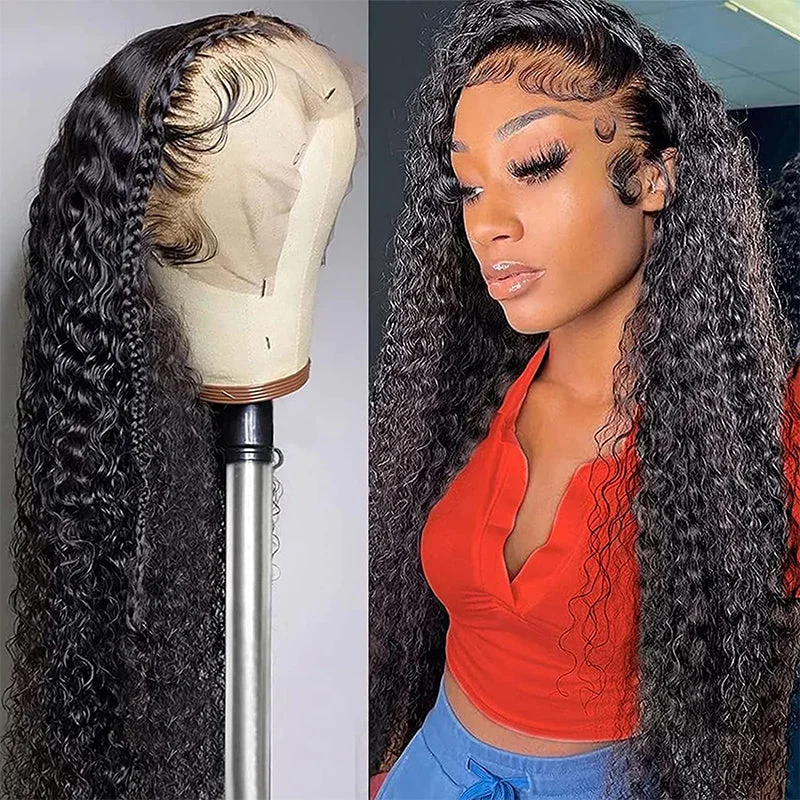 Human - hair wig with a wispy fringe for a soft and feminine lookSterly HD 13x6 Curly Lace Front Wigs Affordable Transparent Lace Human Hair Wigs