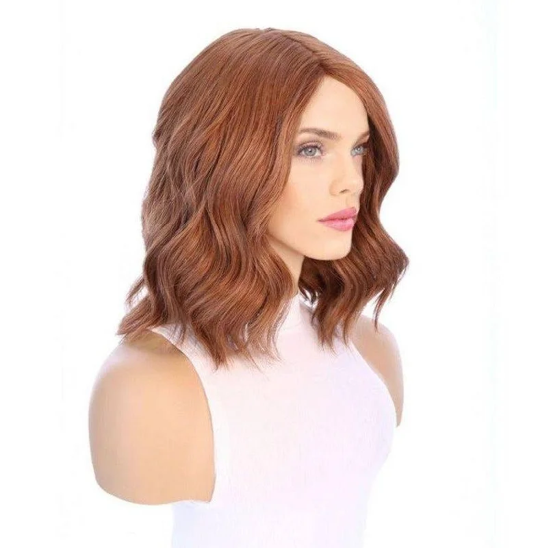 Virgin - human - hair wig with a natural - looking texture for a luxurious feel13" Victoria Precut Silk Top Wig Copper