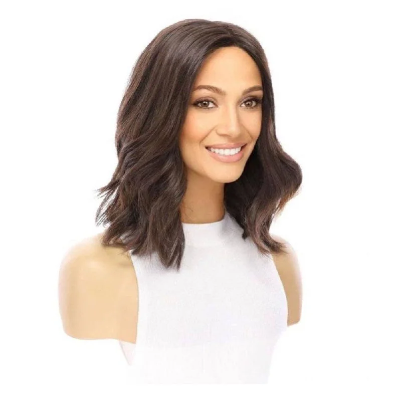 Human - hair wig with a pre - bleached knot for a natural - looking scalp13" Luxe Bob Silk Top Wig #4 Dark Brown