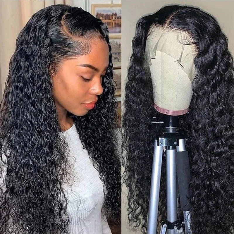 Malaysian - human - hair wig with a smooth and silky texture13x4 HD Lace Curly Wigs