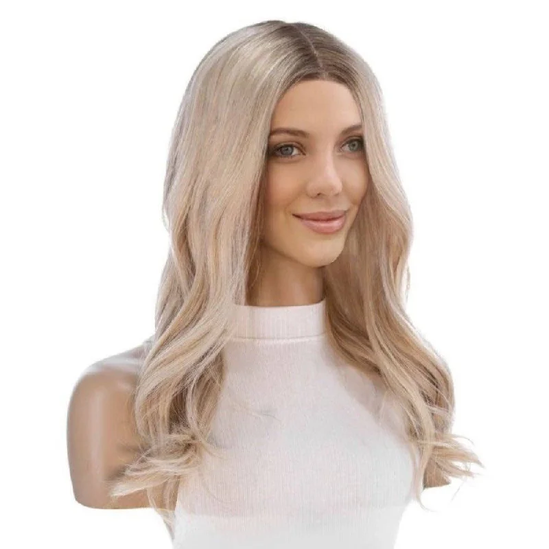 Malaysian - human - hair wig with a smooth and silky texture20" Divine Lace Top Wig Platinum Blonde