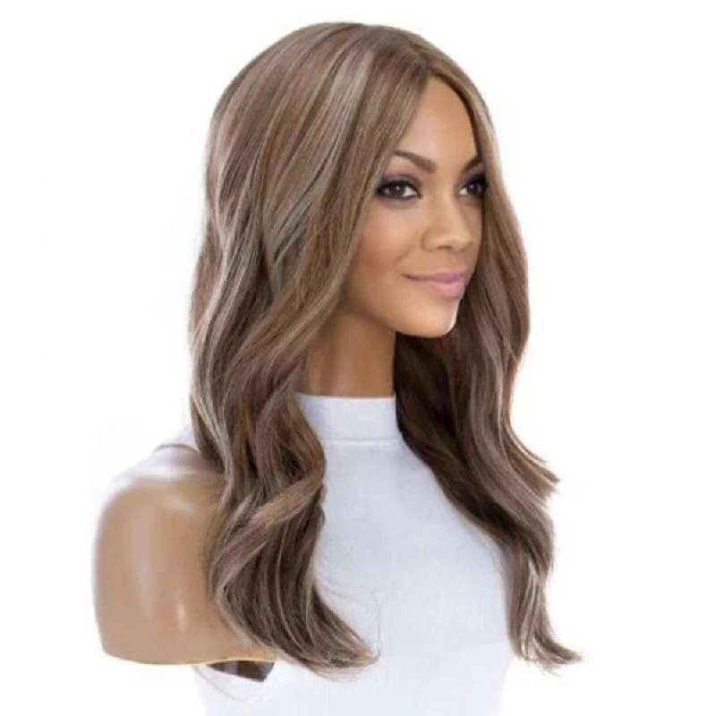 Brazilian - human - hair wig with a full and voluminous look22" Ponytail Silk Part Wig Medium Blonde