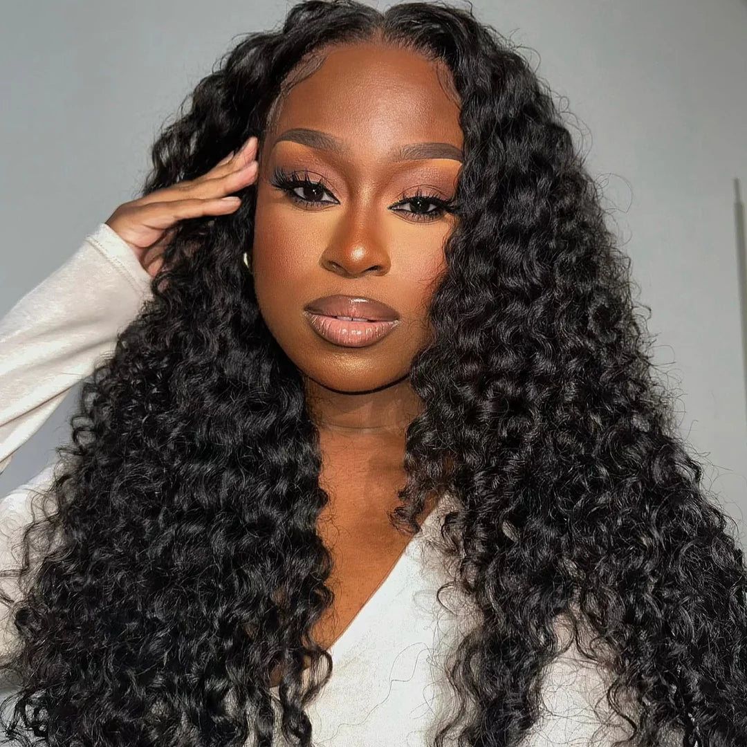 Lace wig with a silk - base cap for a comfortable and smooth feel24" HD 13x4 Full Frontal Lace Wigs Cambodian Hair Water Wave 12A 250% Density