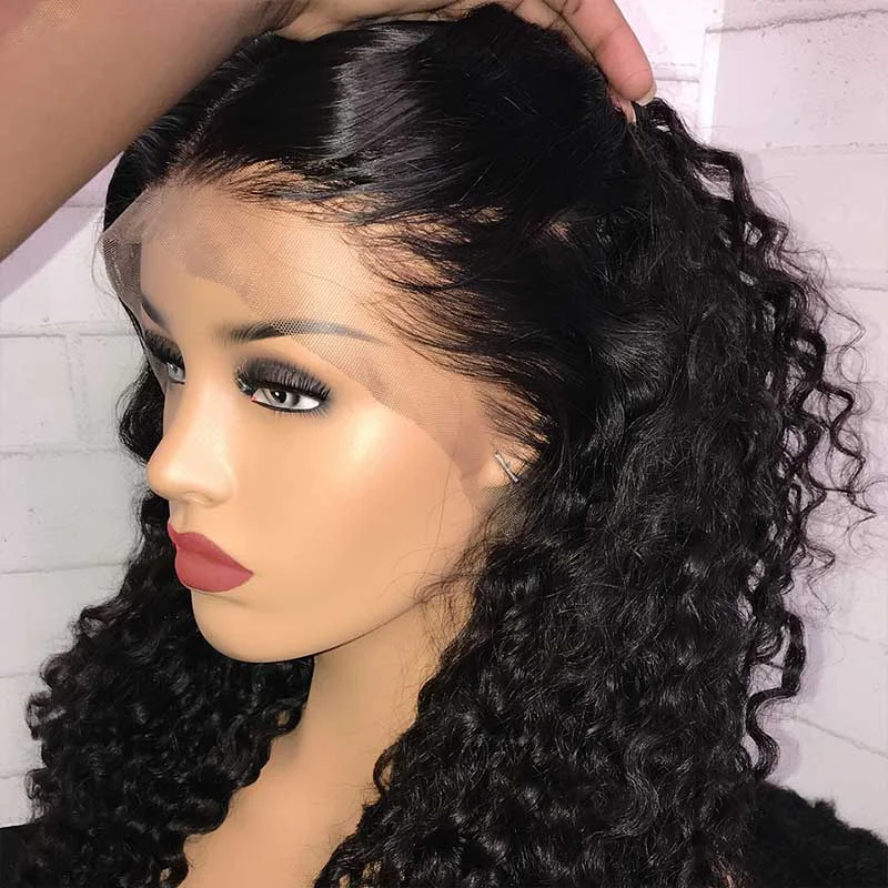 Human - hair wig with a middle - part for a classic and elegant styleAlibonnie Deep Wave Transparent Lace Wigs Human Hair 13x4 Transparent Lace Wigs