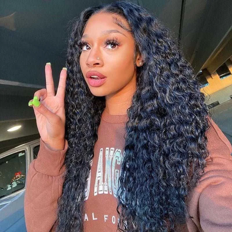 Peruvian - human - hair wig with a soft and manageable feelU Part Water Wave Wigs Glueless Affordable Human Hair Wigs For Black Women