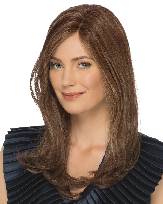 Human - hair wig with a side - part for a more flattering appearanceAngelina