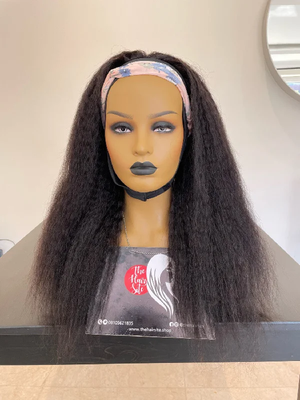 Lace wig with a side - swept bang for a sophisticated lookARYA HEADBAND WIG