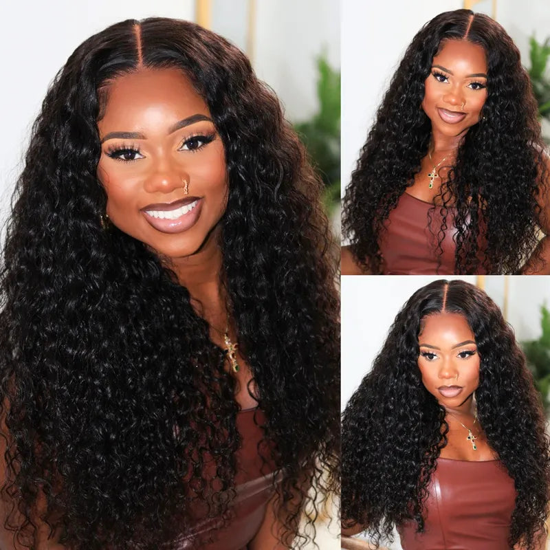 Adjustable - cap lace wig for a comfortable fitAshimary Water Wave Glueless 5x5 HD Transparent Closure Wig Brazilian Human Hair Wig Natural Color