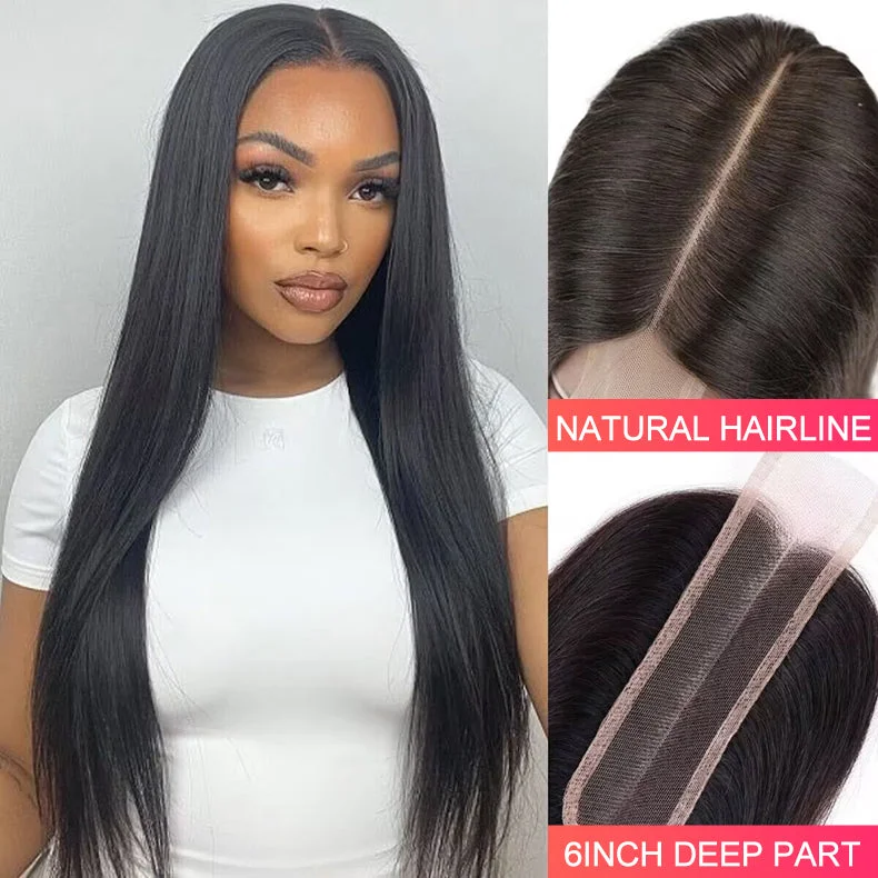 Lace wig with a 200 - density for a full and thick appearance【Best Choice for Middle Part】Likablewig 2x6 250% Density Vietnamese Transparent /HD Lace Closure Affordable Price Wigs