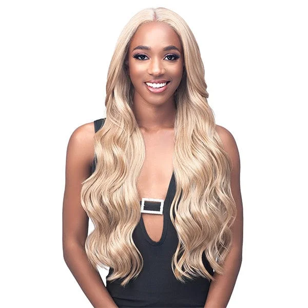 Lace wig with a honey - blonde color for a warm and sunny appearanceBobbi Boss Human Hair Blend 13X7 Glueless Frontal Lace Wig - MBLF005 ANTONIA