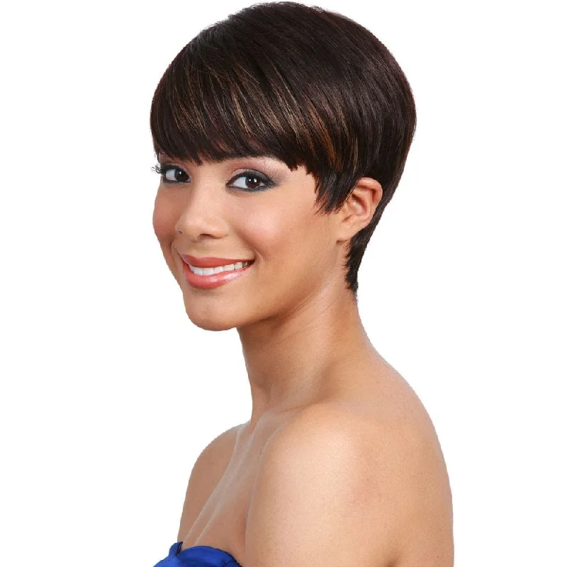 Human - hair wig with a side - swept bang for a sophisticated lookBobbi Boss Human Hair Wig - MH1212 Cutie