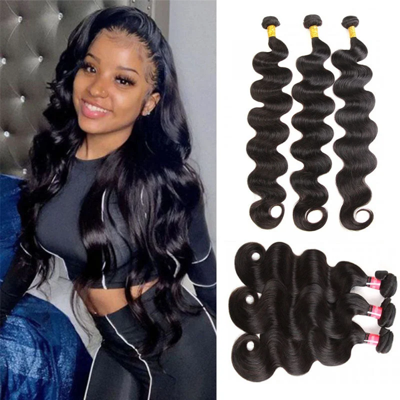 Human - hair wig with a pre - plucked hairline for a more natural lookWesface Brazilian Body Wave Virgin Hair 14-30 Inch 3 Bundles