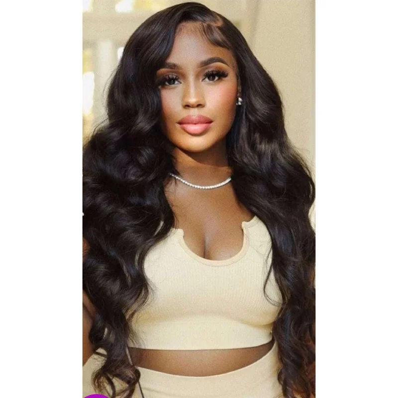 Adjustable - cap lace wig for a comfortable fitBody Wave 13x4 Full Frontal Lace Wigs 9A Brazilian Human Hair 22" - 26"