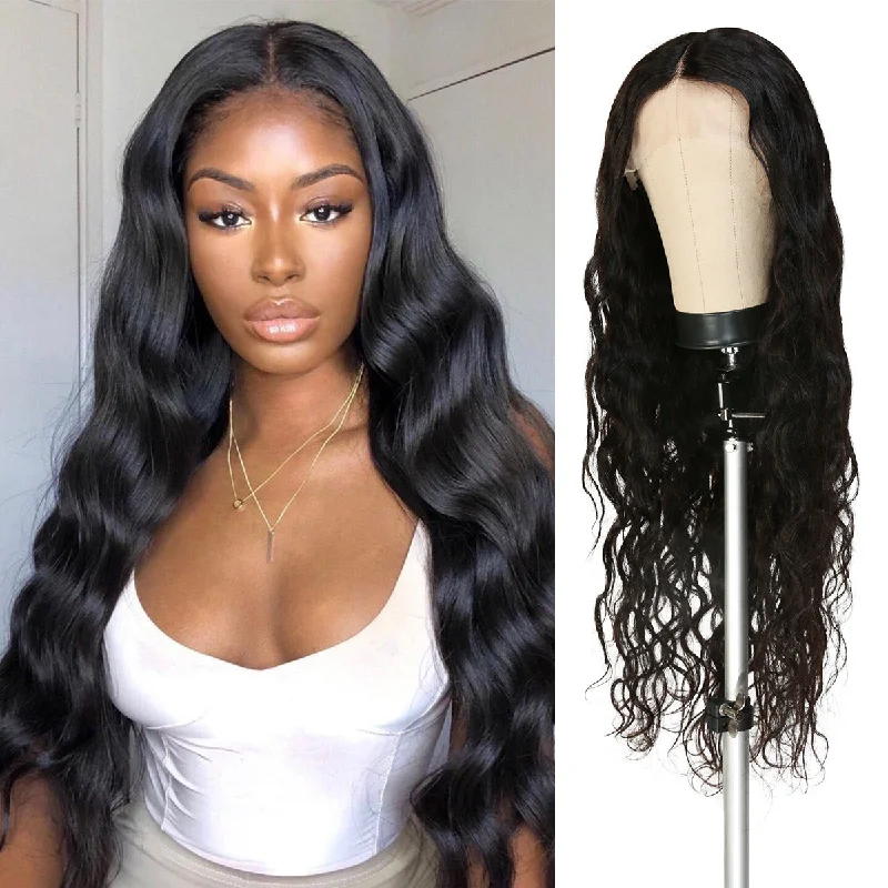 Lace wig in a chocolate - brown color for a rich and warm appearanceCelebrity 100% Virgin Human Hair HD Lace 5" Deep Part Wig Body Wave