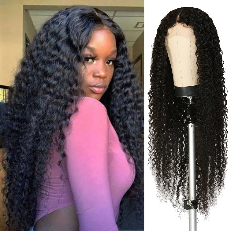 Lace wig with a curly texture for a bold and stylish choiceCelebrity 100% Virgin Human Hair HD Lace 5" Deep Part Wig Bohemian Curl