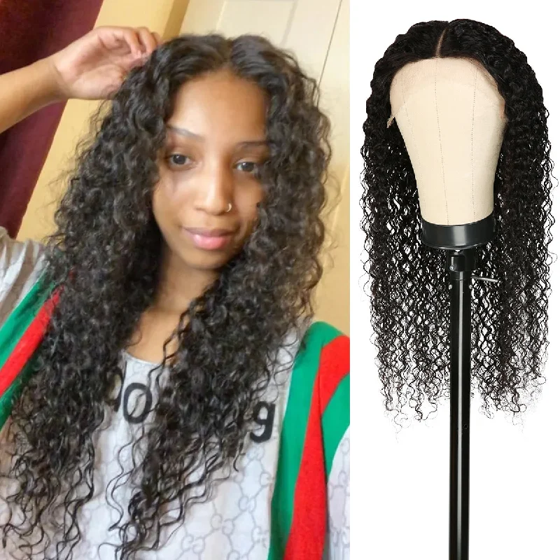 Lace wig in a chocolate - brown color for a rich and warm appearanceCelebrity 100% Virgin Human Hair HD Lace 5" T Part Wig Bohemian Jerry Curl