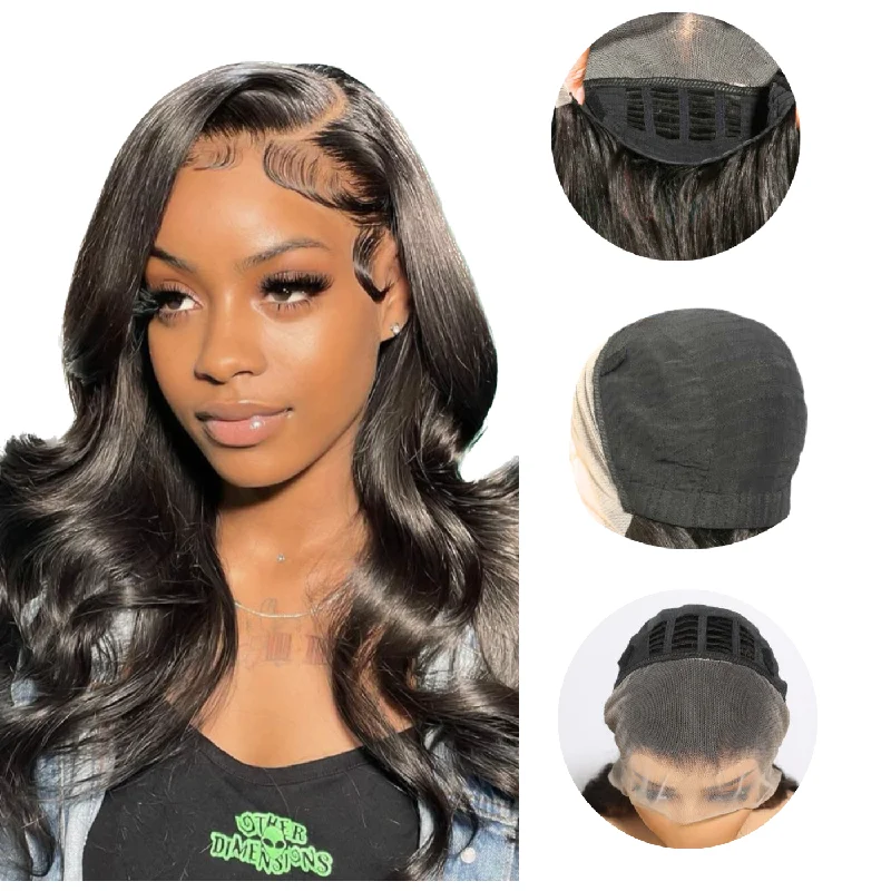 Lace wig with a middle - part for a classic and elegant style18" Body Wave 13x4 Full Frontal Lace Wig 180% Density Transparent Lace