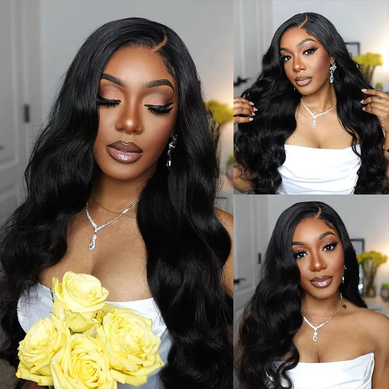 Lace wig with a platinum - blonde color for a bold and trendy lookDouble Drawn Body Wave Front Wig 15A Transparent HD 13*4 Lace Wig