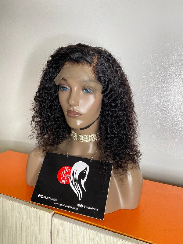 Lace wig with a 13x4 lace frontal for a wide - parting areaEURASIAN WATER CURLS 7 X 4 GLUELESS WIG