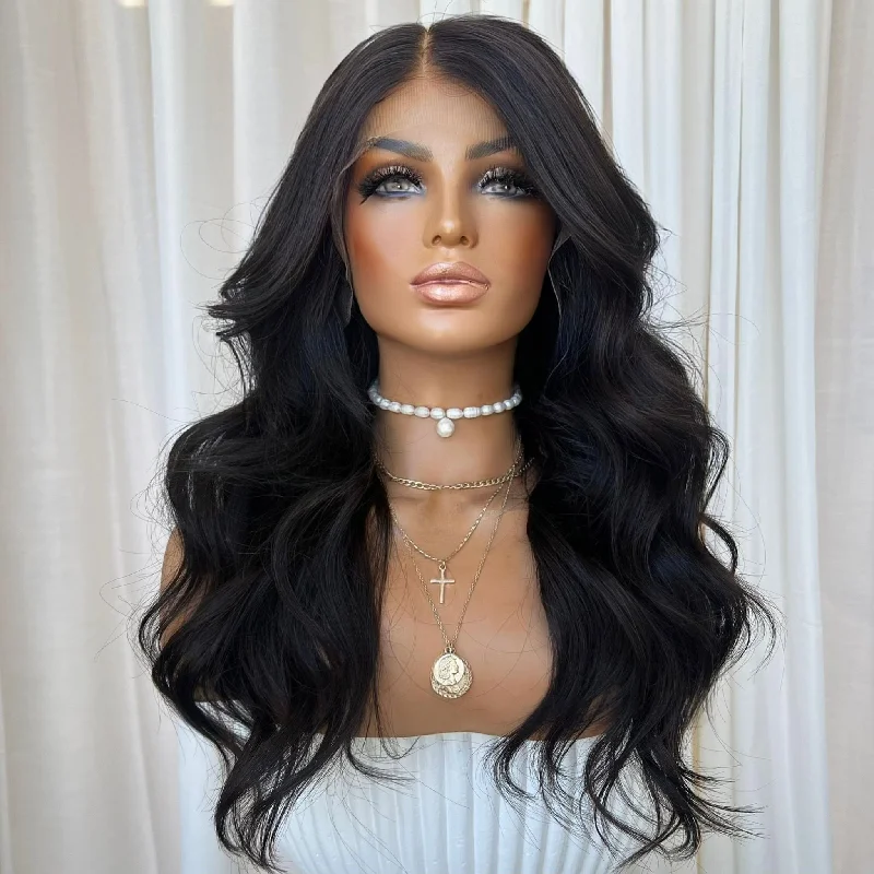 Lace wig with a middle - part for a classic and elegant styleKING KYLIE | HD FULL LACE STRETCH CAP