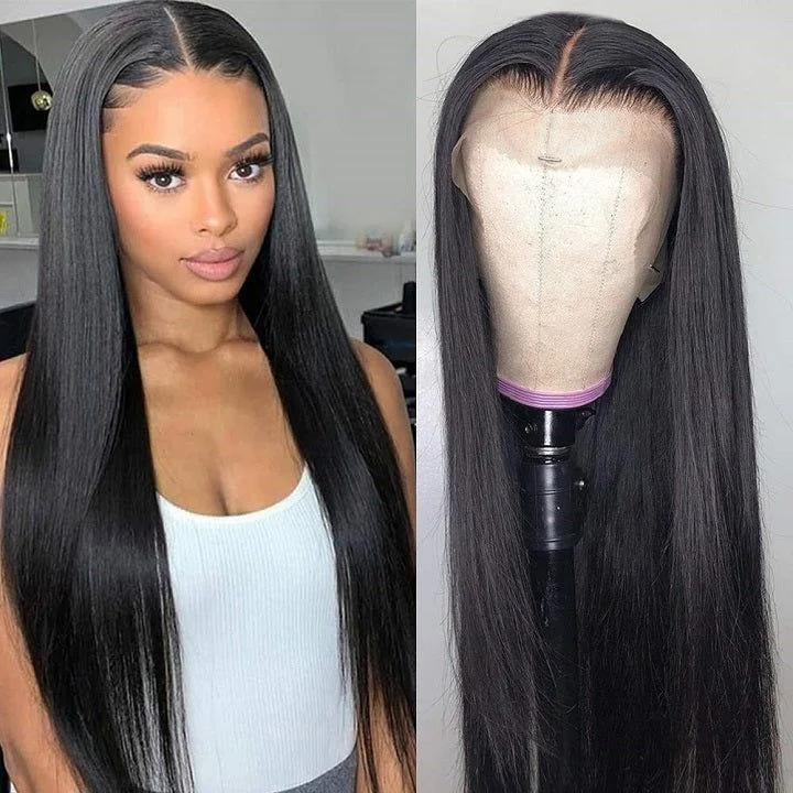 Synthetic lace wig with a heat - resistant formula【13*4 HD Lace Frontal Wig】Likablewig 13*4 200%&250% Density Full Hair Free Wig Cap With Elastic Band Straight Hair Soft Smooth Hair Customize 3 Days