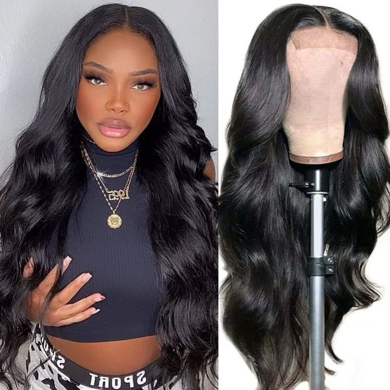 Lace wig with a pre - plucked hairline for a more natural lookLikablewig 13A Body Wave 16-40inch 200%&250% Density 4*4 HD/Transparent Lace Closure Wig Silky Hair