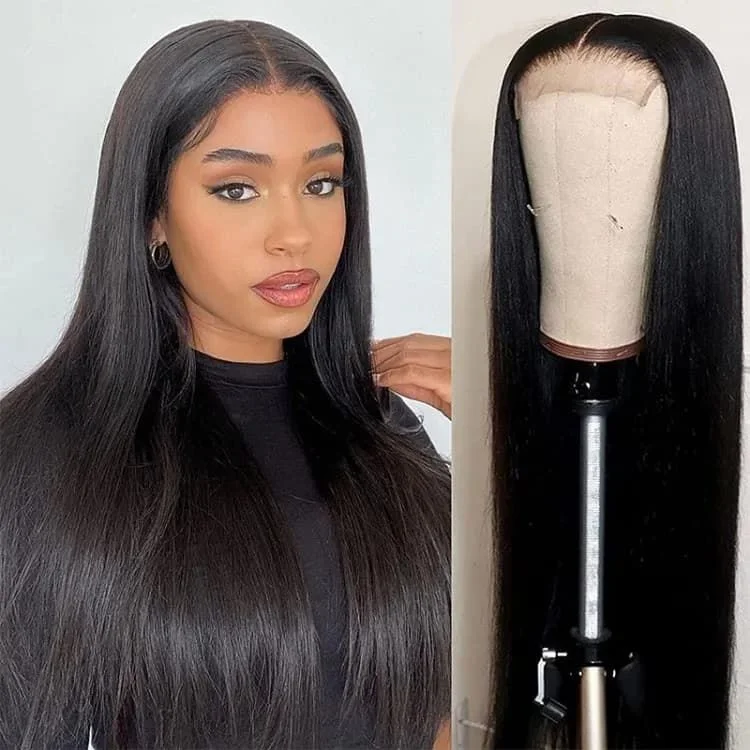 Lace wig with a 13x4 lace frontal for a wide - parting areaLikablewig 13A 16-40inch 4*4 HD/Transparent Lace Closure Wig Affordable Price 200%&250% Density Silky Straight