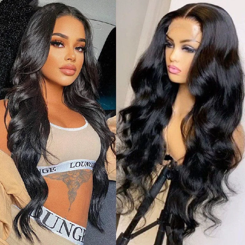 Lace wig with a pre - plucked hairline for a more natural look[5*5 HD] Likablewig 13A Body Wave 200%&250% Density Undetectable Lace Closure Wig 5*5 HD/Transparent/Brown Lace Body Wave