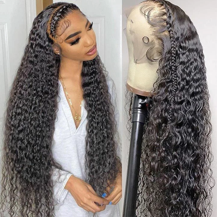 Adjustable - cap lace wig for a comfortable fitLikablewig New in HD/Transparent Lace 13*6 13A Deep Wave Wig 12-28inch Lace Frontal Wig 180% Density Lace Frontal Wig Human Hair