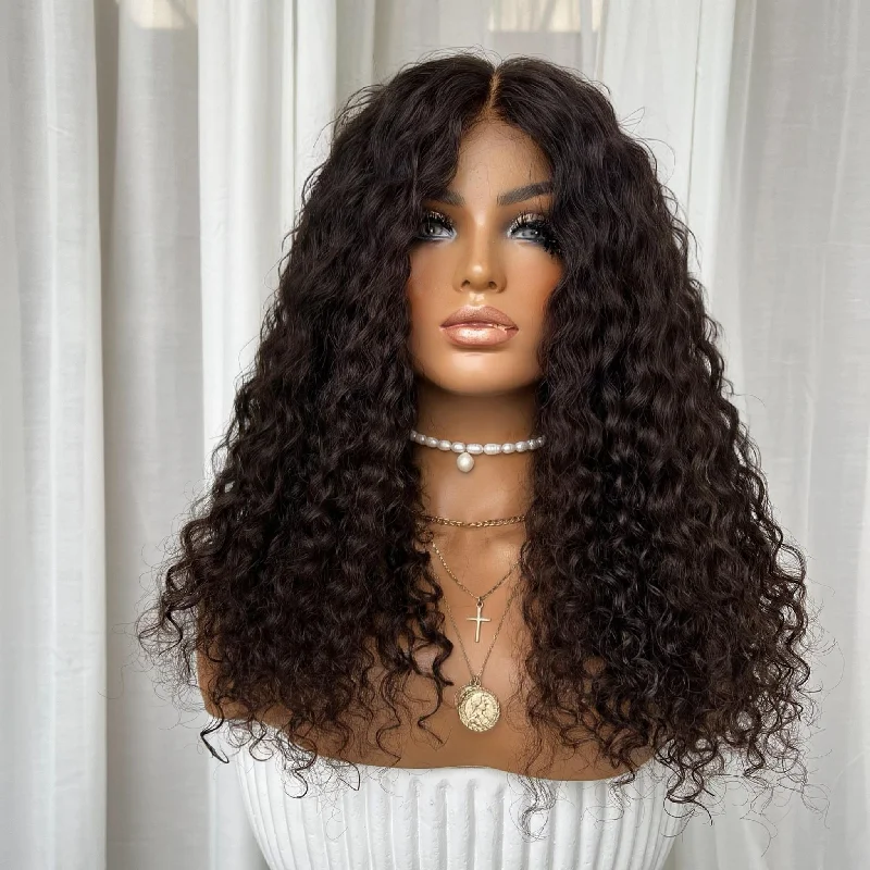 Lace wig with a middle - part for a classic and elegant styleMARIA CAMILLA | HD FULL LACE STRETCH CAP