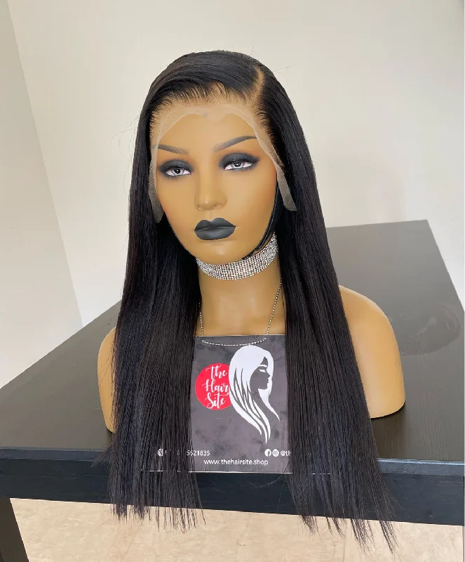 Lace wig with a middle - part for a classic and elegant styleNADIA 13 X 4  STRAIGHT FRONTAL WIG