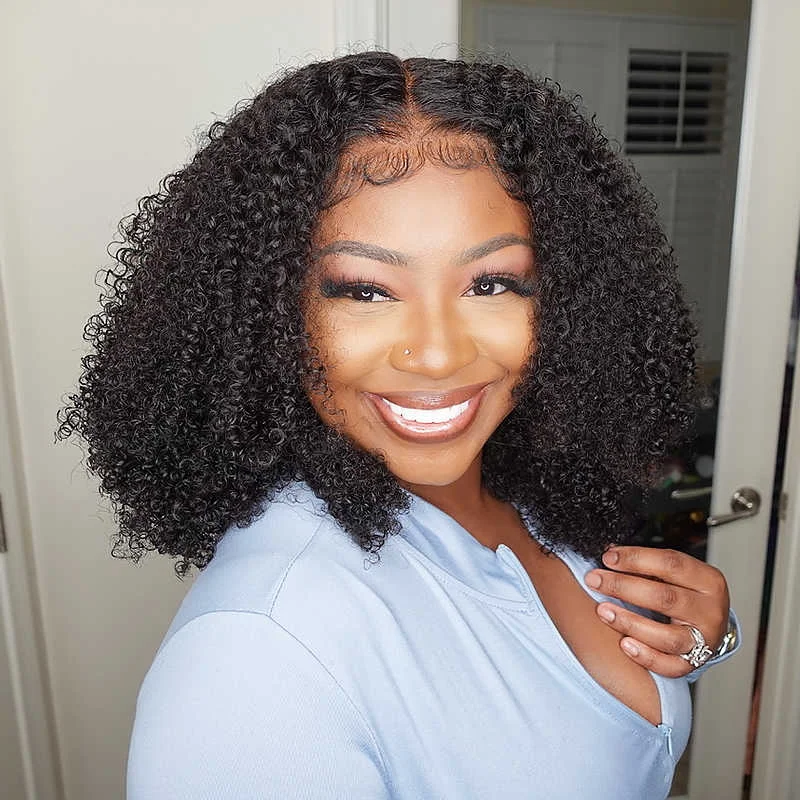 Lace wig with a natural - looking root for a more realistic lookKinky Curly Human Hair 13X6 HD Lace Front Wig *NEW* CLEAR LACE & CLEAN HAIRLINE [LFW18]