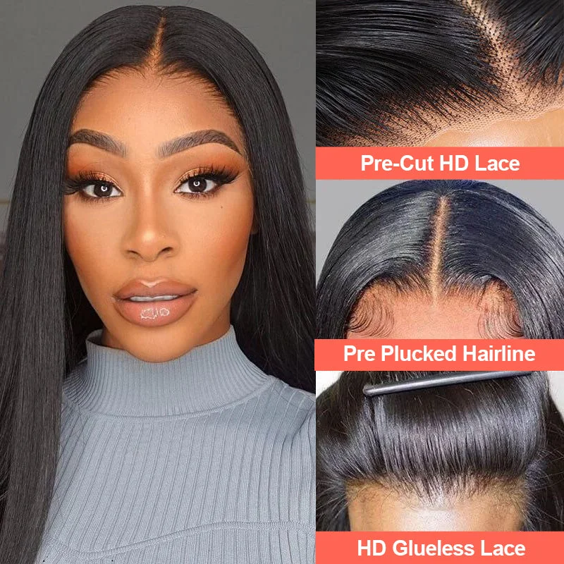 Lace wig with a side - swept bang for a sophisticated look<New>Likeblewig 5*5  HD Lace Wear Go Glueless Pre Cut Pre-plucked Hairline HD Lace Wig