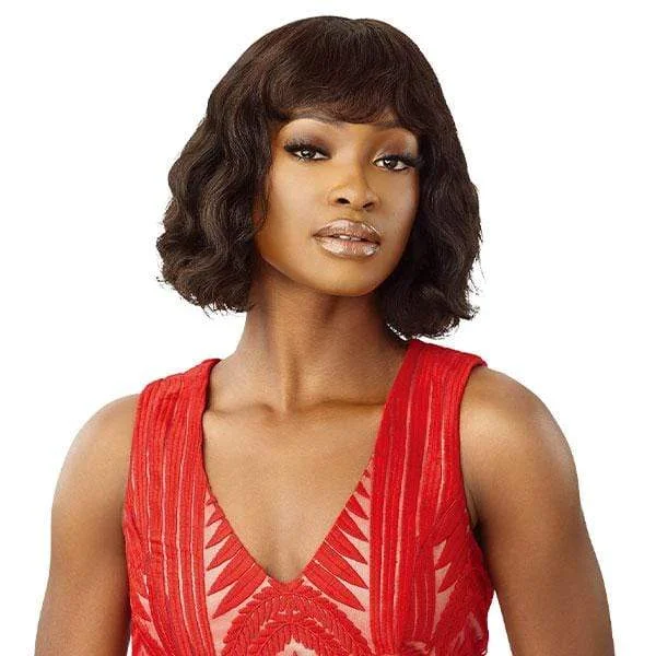 Human - hair wig with a straight texture for a sleek and minimalist lookOutre 100% Human Hair Fab & Fly Full Cap Wig - CLOVER