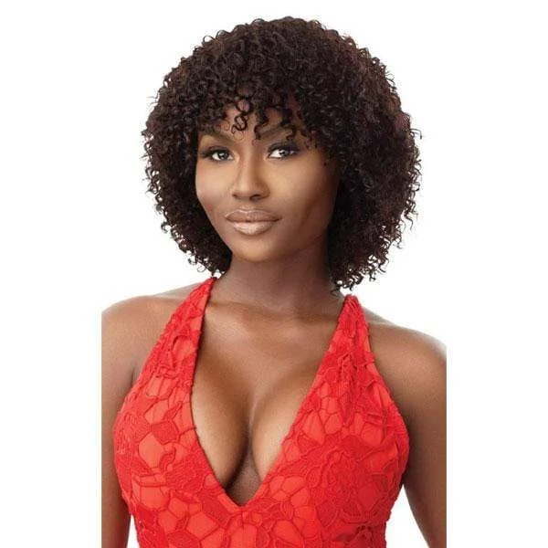 Human - hair wig with a wispy fringe for a soft and feminine lookOutre 100% Human Hair Fab & Fly Full Cap Wig - TULIA