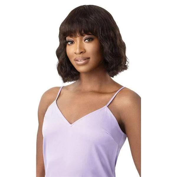 Human - hair wig with a side - part for a more flattering appearanceOutre 100% Human Hair MyTresses Purple Label Full Wig - ASAMI