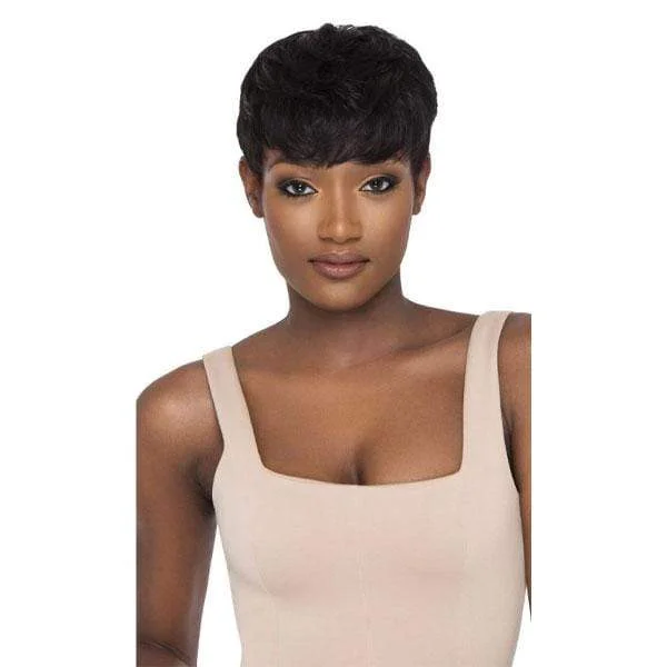 Human - hair wig with a middle - part for a classic and elegant styleOutre 100% Human Hair Premium Duby Wig - PIXIE MOHAWK