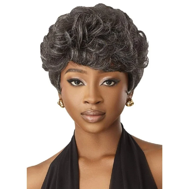 Brazilian - human - hair wig with a full and voluminous lookOutre Fab & Fly Human Hair Gray Glamour Wig - Joan