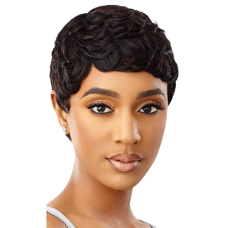 Human - hair wig with a side - swept bang for a sophisticated lookOutre Premium Duby Human Hair Wig - Scottie