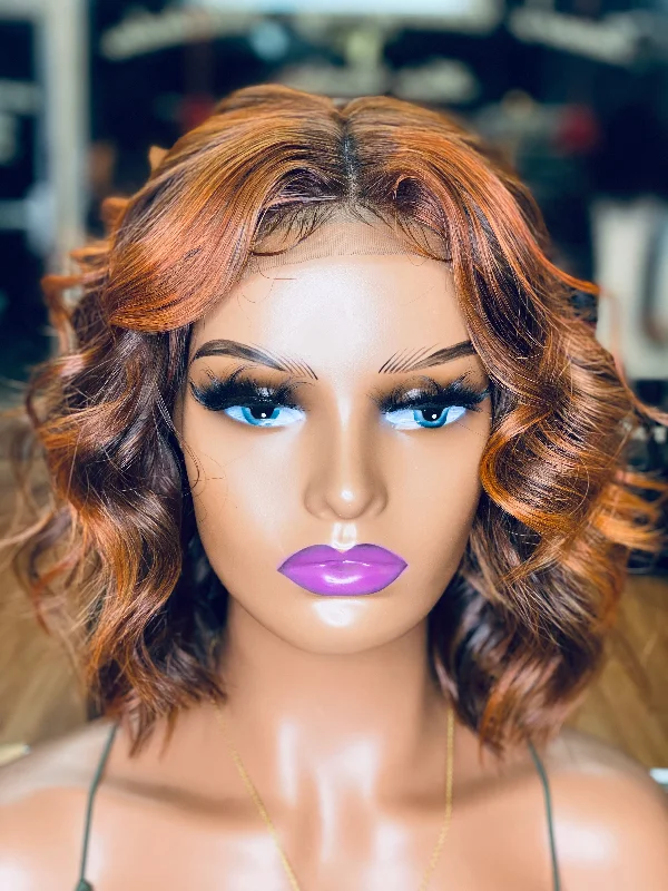 Lace wig with a honey - blonde color for a warm and sunny appearanceCyan