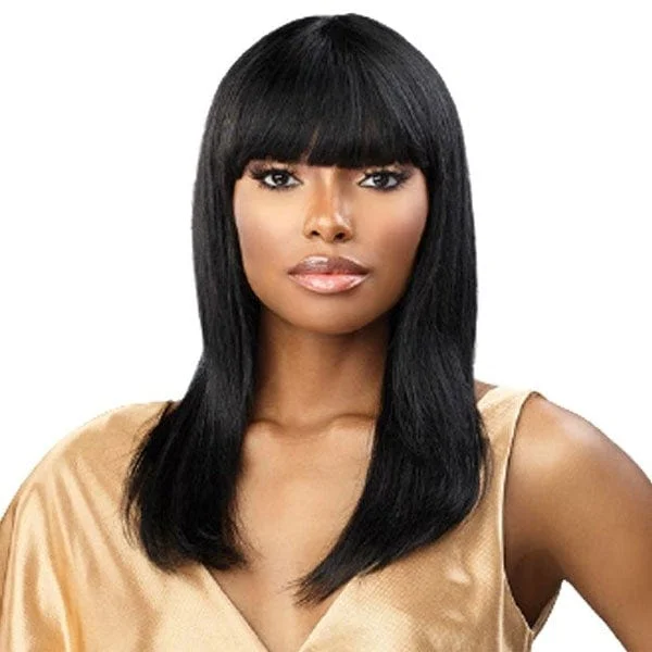 Human - hair wig with a natural - looking root for a more realistic lookSensationnel 100% Virgin Human Hair 12A Lace Crown Full Wig - 12A STRAIGHT 20