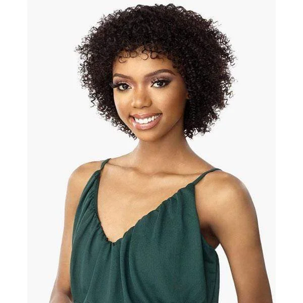 Human - hair wig with a straight texture for a sleek and minimalist lookSensationnel 100% Virgin Human Hair Full Wig - 10A JERRY CURL 11″