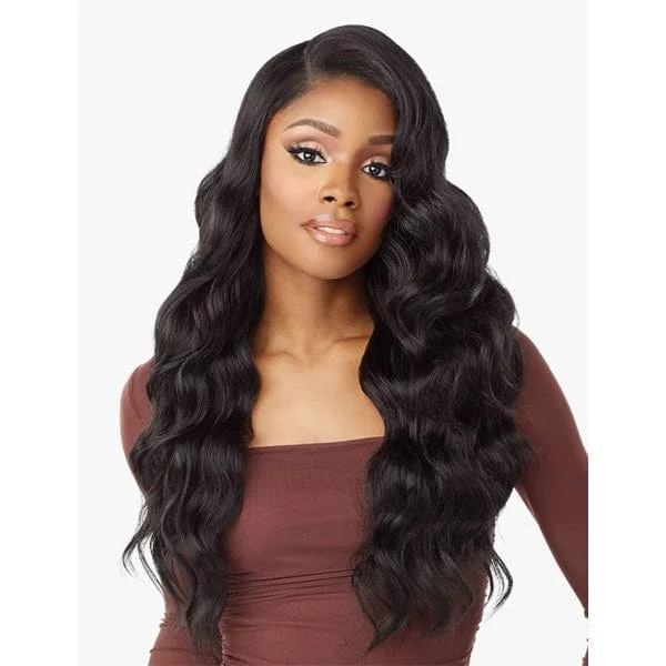 Lace wig with a pre - plucked hairline for a more natural lookSensationnel Cloud9 What Lace Human Hair Blend 13x6 Frontal Lace Wig - AZIZA 26"