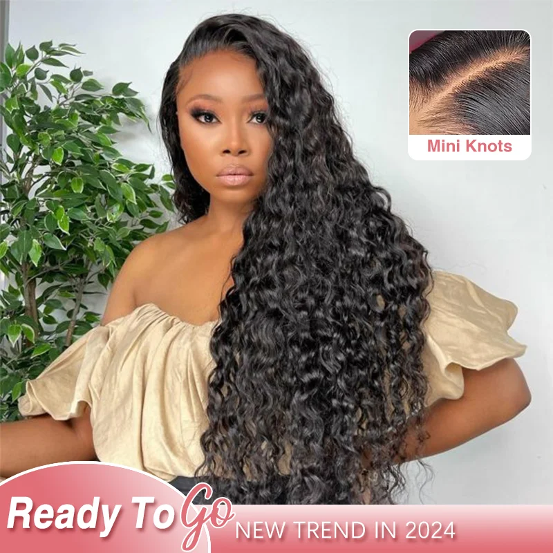 Human - hair wig with a side - part for a more flattering appearanceSterly Water Wave Wear Go Glueless Pre-bleached Knots 6×4.5 Lace Front Human Hair Wigs