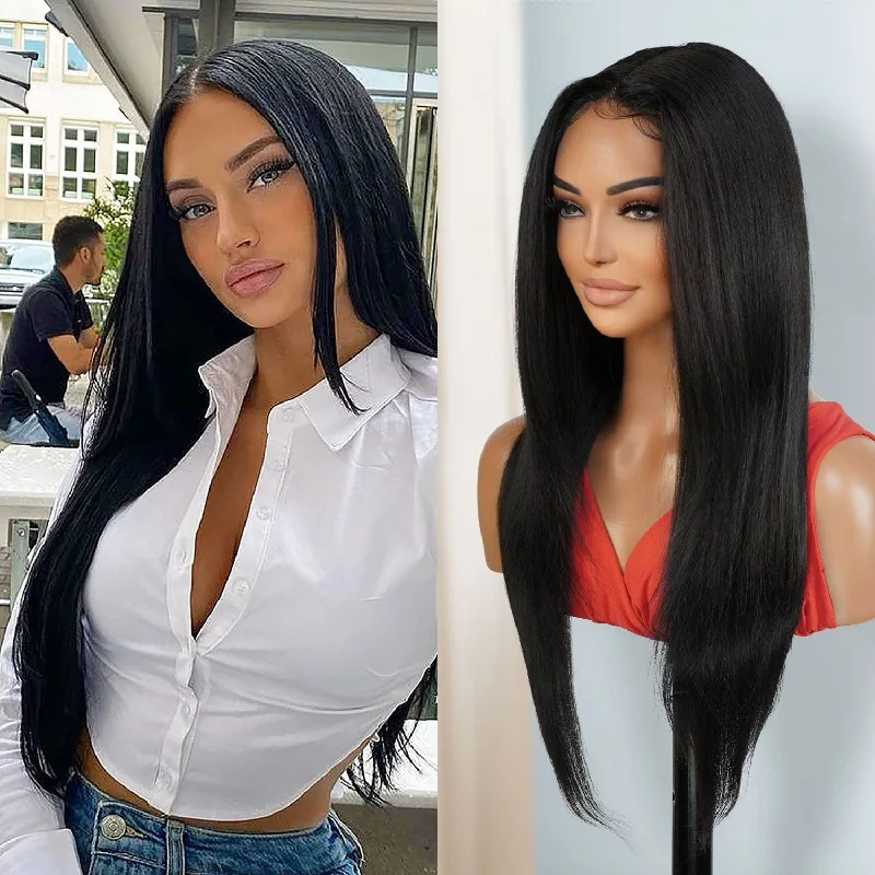 Synthetic lace wig with a heat - resistant formulaStudio Cut By Pros Deep Part Lace Wig DPL001