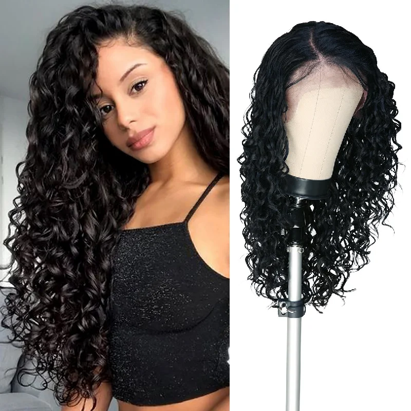 Lace wig with a platinum - blonde color for a bold and trendy lookThe Stylist Human Hair Blend Pre Plucked 13x6 Invisible HD Lace Frontal Wig Selena