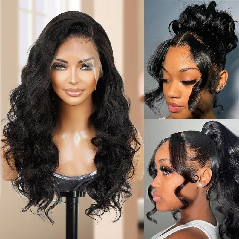 Full - lace wig with a natural - looking hairline for a seamless appearanceUpscale 100% Human Hair Full Lace Wig Body Wave 22"