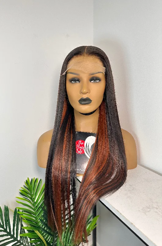 Human - hair lace wig for a luxurious and natural feelVERA 5 x 5 BONE STRAIGHT GLUELESS WIG | READY TO SHIP